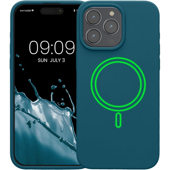 KW iPhone 15 Pro Max Θήκη Σιλικόνης Rubber TPU με MagSafe - Petrol Matte