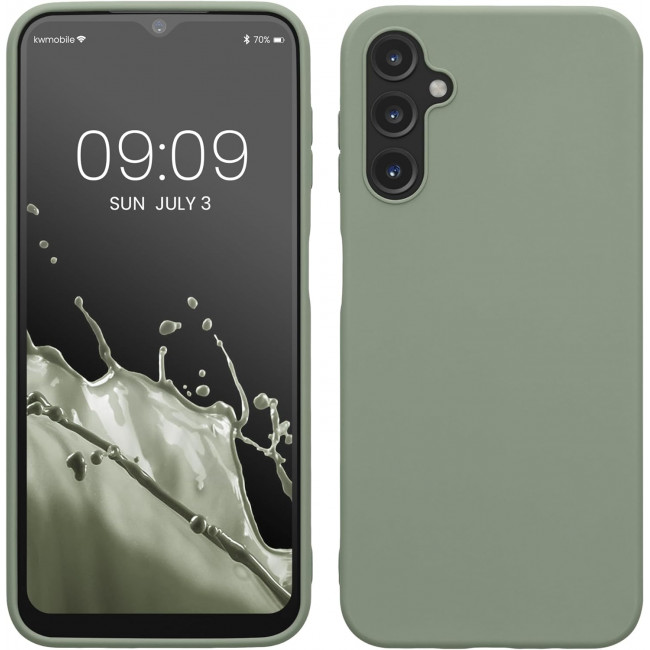 KW Samsung Galaxy A14 5G Θήκη Σιλικόνης TPU - Grey Green