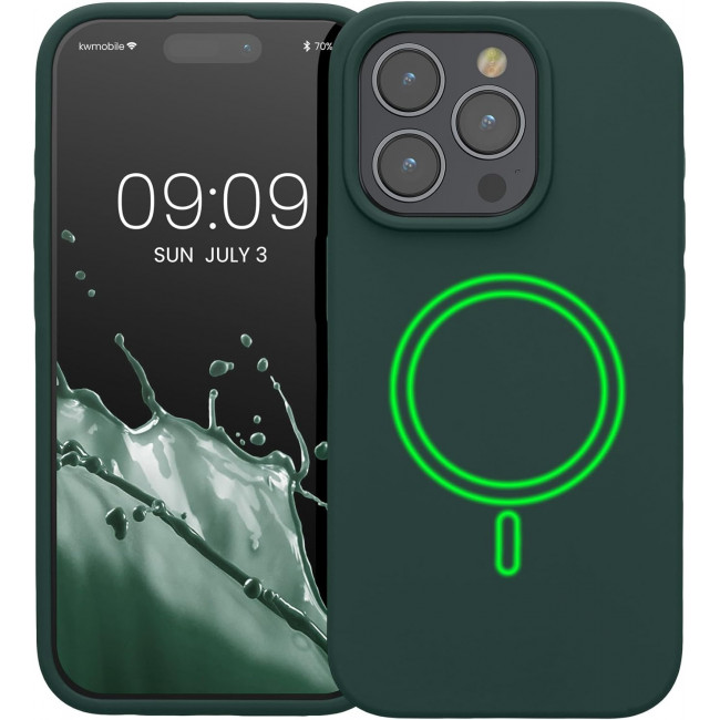 KW iPhone 15 Pro Θήκη Σιλικόνης Rubber TPU με MagSafe - Moss Green