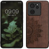 KW Xiaomi 13T / 13T Pro Θήκη από Φυσικό Ξύλο - Design Rising Sun - Dark Brown