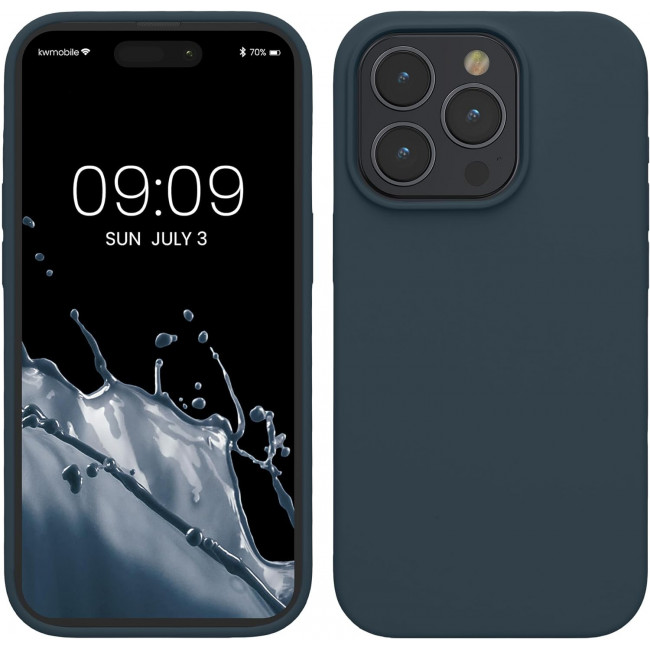 KW iPhone 15 Pro Θήκη Σιλικόνης Rubberized TPU - Dark Slate