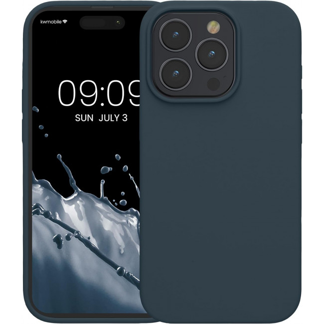 KW iPhone 15 Pro Θήκη Σιλικόνης Rubberized TPU - Dark Slate