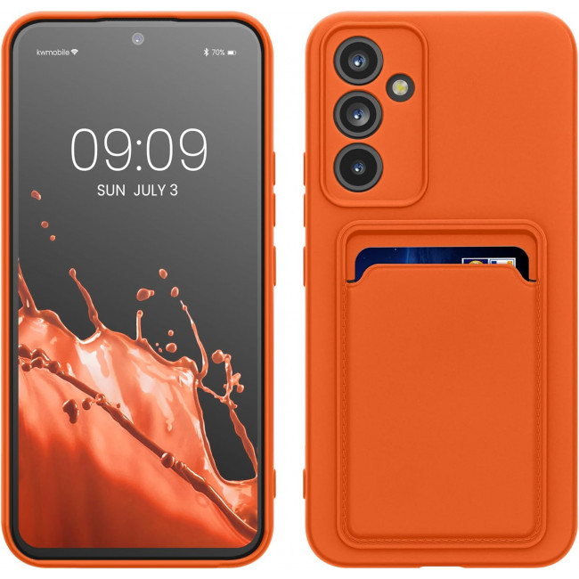 KW Samsung Galaxy A54 5G Θήκη Σιλικόνης TPU με Υποδοχή για Κάρτα - Orange