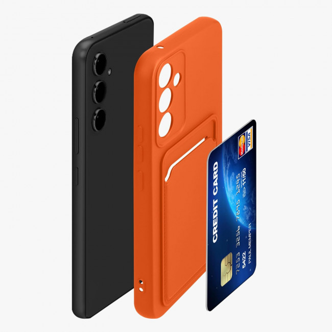 KW Samsung Galaxy A54 5G Θήκη Σιλικόνης TPU με Υποδοχή για Κάρτα - Orange