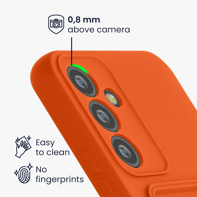 KW Samsung Galaxy A54 5G Θήκη Σιλικόνης TPU με Υποδοχή για Κάρτα - Orange