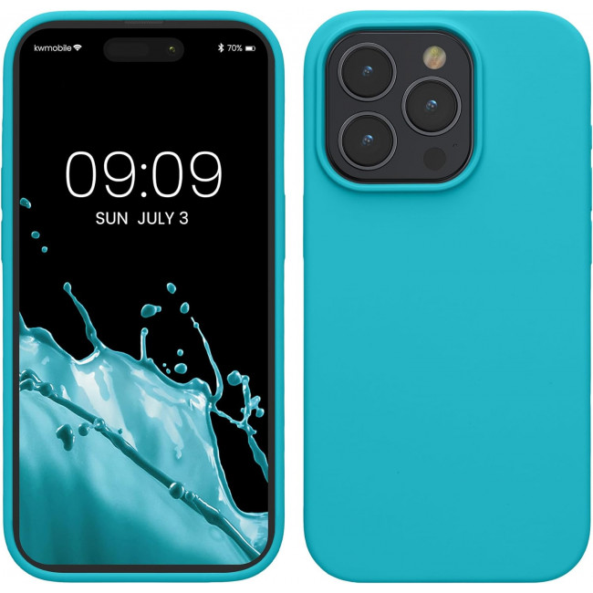 KW iPhone 15 Pro Θήκη Σιλικόνης Rubberized TPU - Cool Glacier