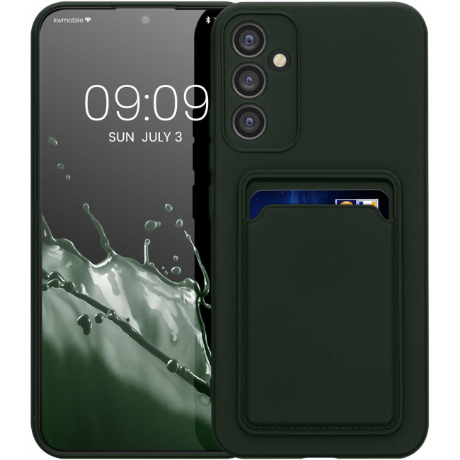 KW Samsung Galaxy A34 5G Θήκη Σιλικόνης TPU με Υποδοχή για Κάρτα - Dark Green