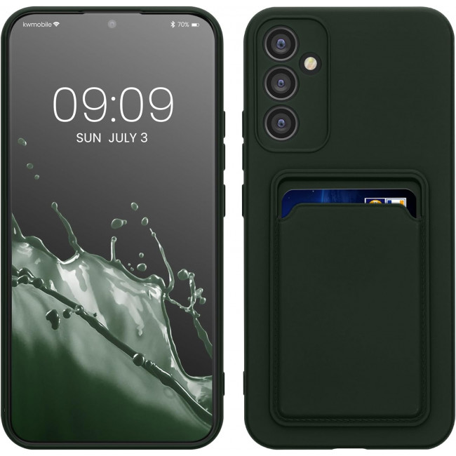 KW Samsung Galaxy A34 5G Θήκη Σιλικόνης TPU με Υποδοχή για Κάρτα - Dark Green