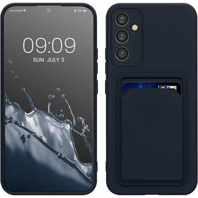 KW Samsung Galaxy A34 5G Θήκη Σιλικόνης TPU με Υποδοχή για Κάρτα - Dark Blue