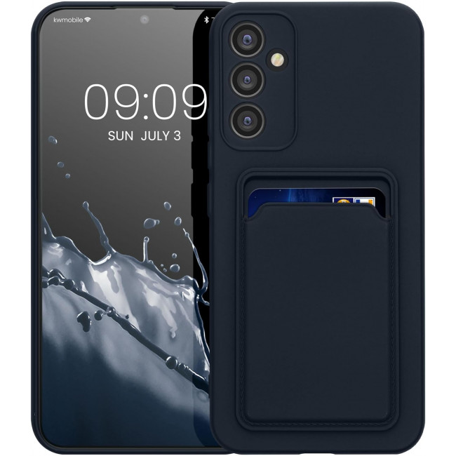 KW Samsung Galaxy A34 5G Θήκη Σιλικόνης TPU με Υποδοχή για Κάρτα - Dark Blue