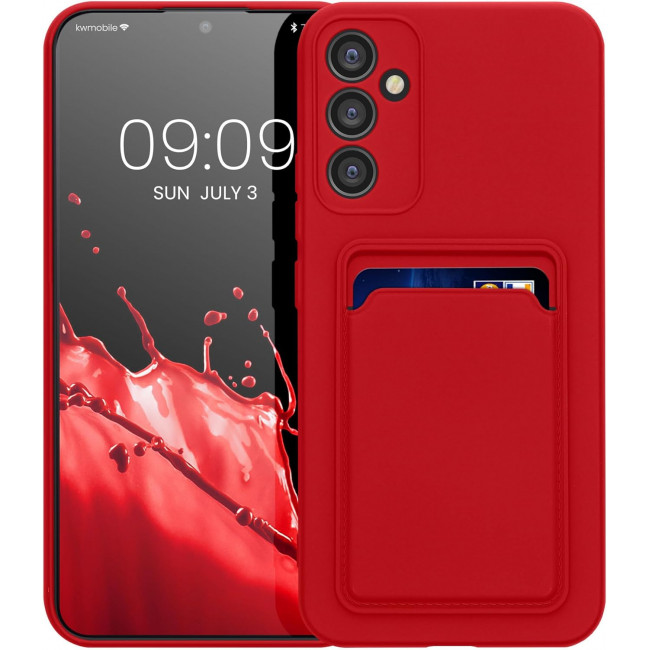 KW Samsung Galaxy A34 5G Θήκη Σιλικόνης TPU με Υποδοχή για Κάρτα - Red