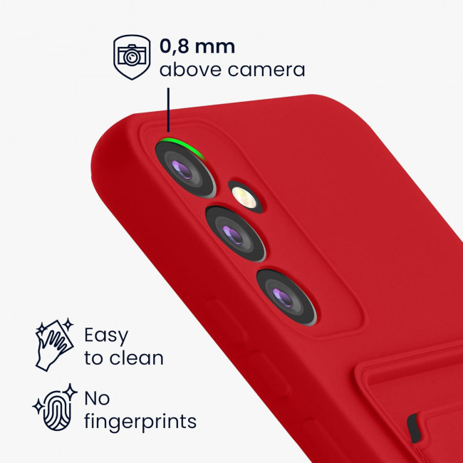 KW Samsung Galaxy A34 5G Θήκη Σιλικόνης TPU με Υποδοχή για Κάρτα - Red