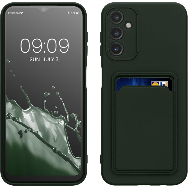 KW Samsung Galaxy A14 5G Θήκη Σιλικόνης TPU με Υποδοχή για Κάρτα - Dark Green