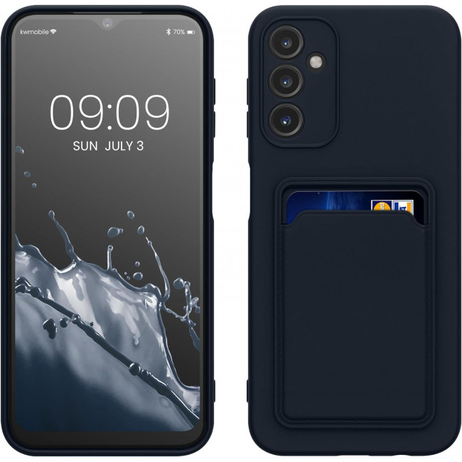 KW Samsung Galaxy A14 5G Θήκη Σιλικόνης TPU με Υποδοχή για Κάρτα - Dark Blue