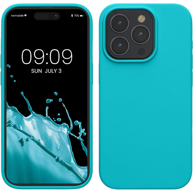 KW iPhone 15 Pro Max Θήκη Σιλικόνης Rubberized TPU - Cool Glacier