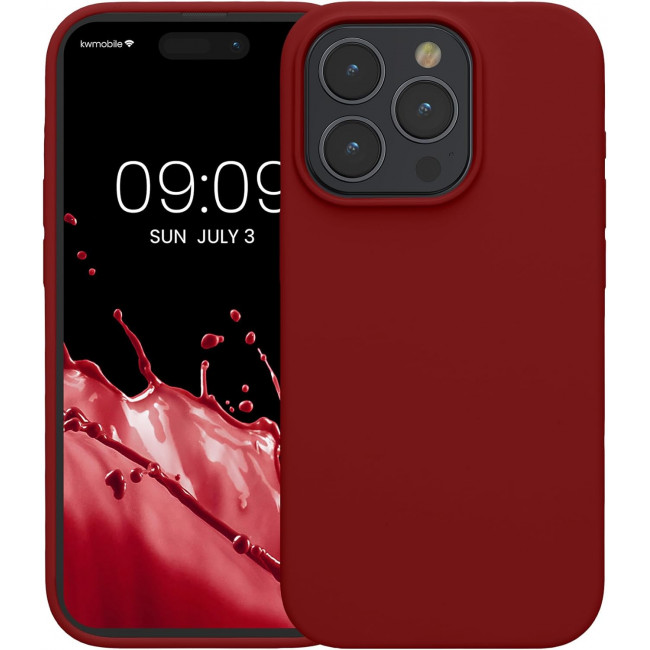 KW iPhone 15 Pro Max Θήκη Σιλικόνης Rubberized TPU - Rhubarb Red