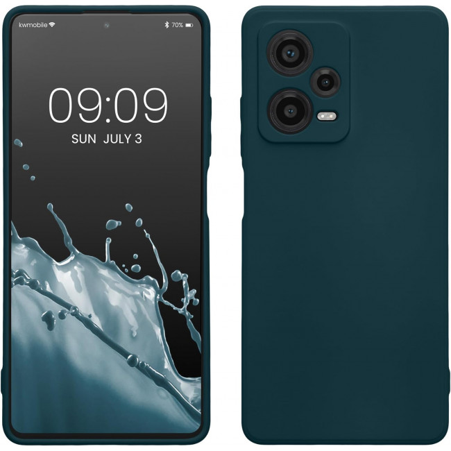 KW Xiaomi Redmi Note 12 Pro+ Θήκη Σιλικόνης Rubberized TPU - Matte Petrol