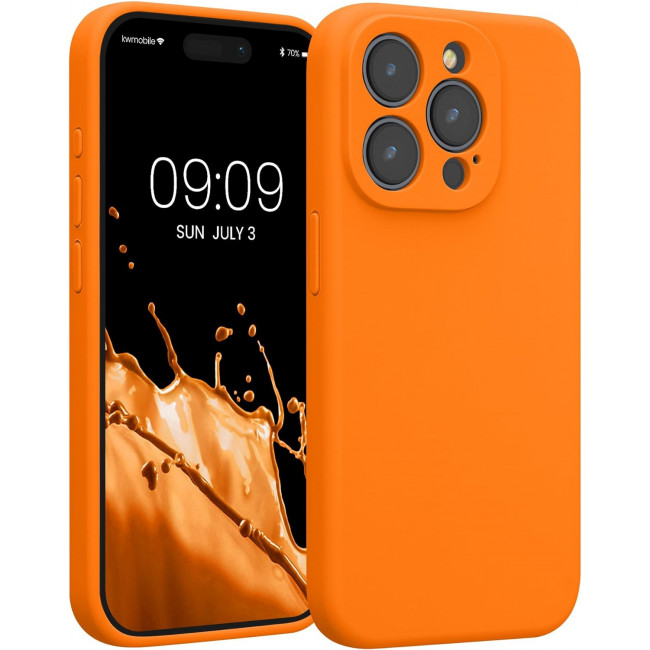 KW iPhone 15 Pro Θήκη Σιλικόνης Rubberized TPU - Fruity Orange