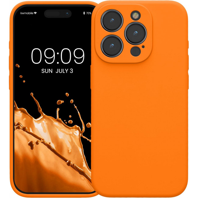 KW iPhone 15 Pro Θήκη Σιλικόνης Rubberized TPU - Fruity Orange