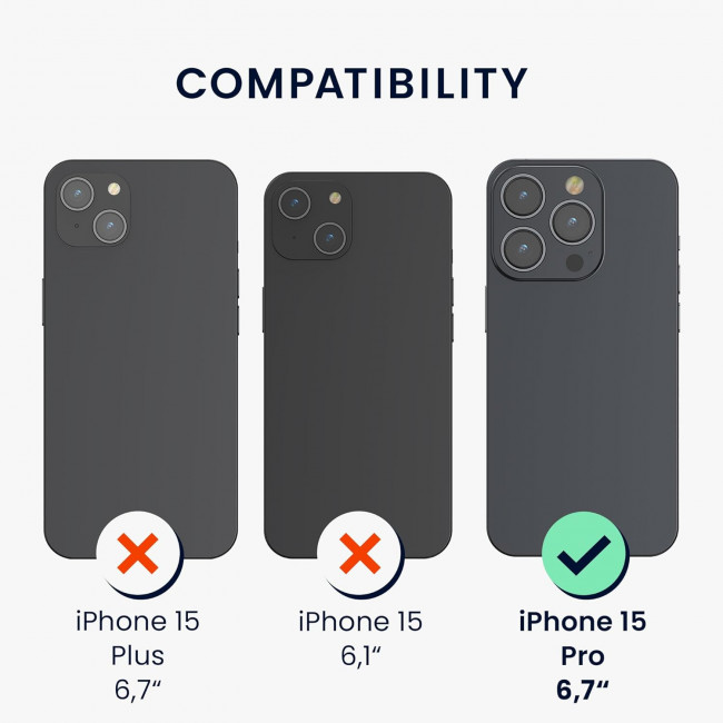 KW iPhone 15 Pro Θήκη Σιλικόνης Rubberized TPU - Matte Petrol