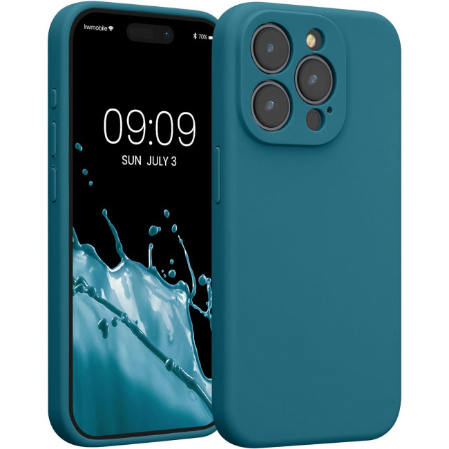 KW iPhone 15 Pro Θήκη Σιλικόνης Rubberized TPU - Matte Petrol