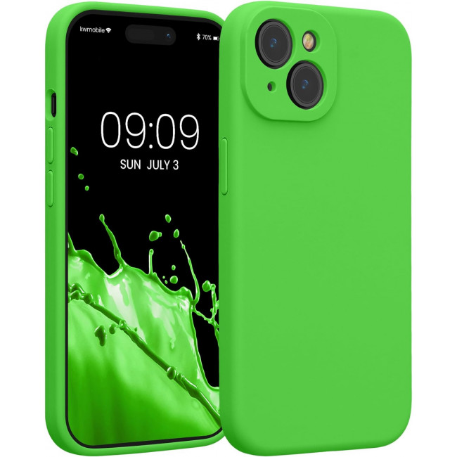 KW iPhone 15 Θήκη Σιλικόνης Rubberized TPU - Lime Green