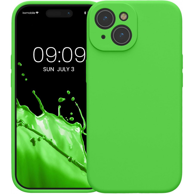 KW iPhone 15 Θήκη Σιλικόνης Rubberized TPU - Lime Green