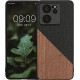 KW Xiaomi 13T / 13T Pro Θήκη από Φυσικό Ξύλο και Carbon - Black / Dark Brown