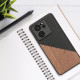 KW Xiaomi 13T / 13T Pro Θήκη από Φυσικό Ξύλο και Carbon - Black / Dark Brown