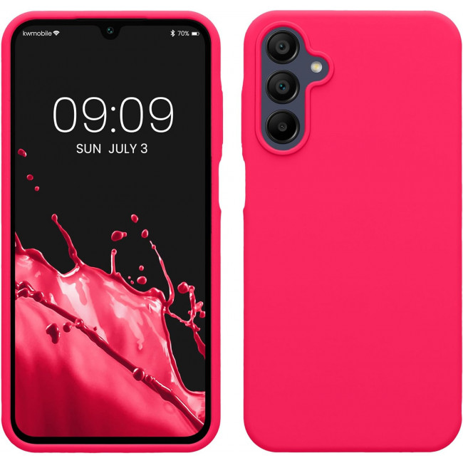 KW Samsung Galaxy A15 4G / A15 5G Θήκη Σιλικόνης Rubberized TPU - Neon Pink