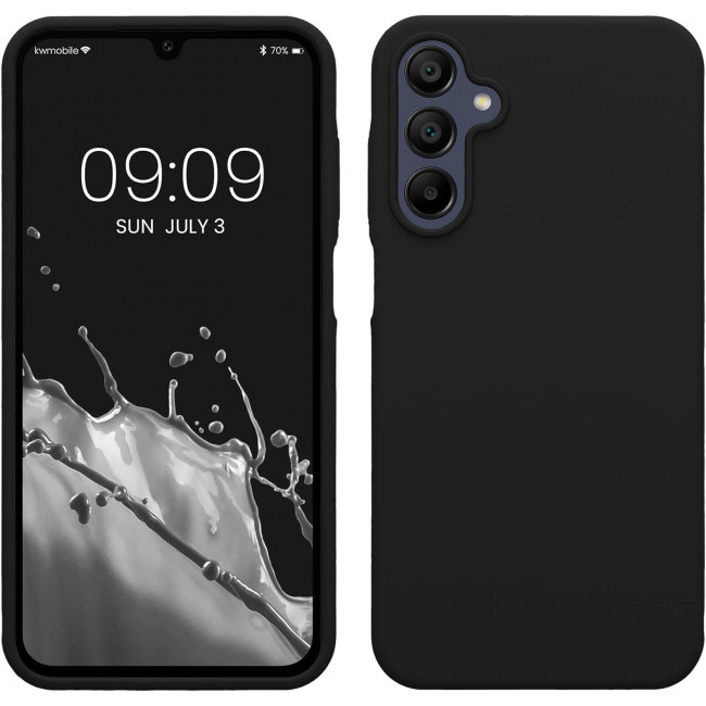 KW Samsung Galaxy A15 4G / A15 5G Θήκη Σιλικόνης Rubberized TPU - Black