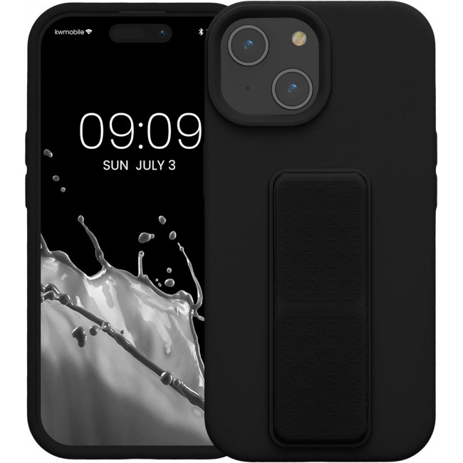 KW iPhone 15 Θήκη Σιλικόνης TPU με Finger Holder - Black