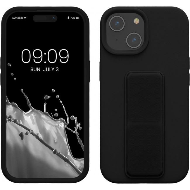 KW iPhone 15 Θήκη Σιλικόνης TPU με Finger Holder - Black