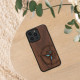 KW iPhone 14 Pro Max Θήκη από Φυσικό Ξύλο - Design Navigational Compass Mother of Pearl - Dark Brown