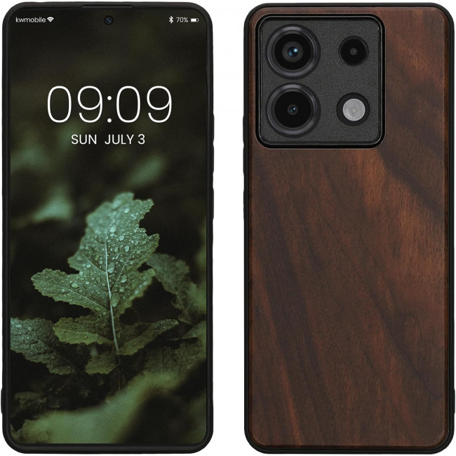 KW Xiaomi Redmi Note 13 Pro 5G / Poco X6 5G Θήκη από Φυσικό Ξύλο - Dark Brown