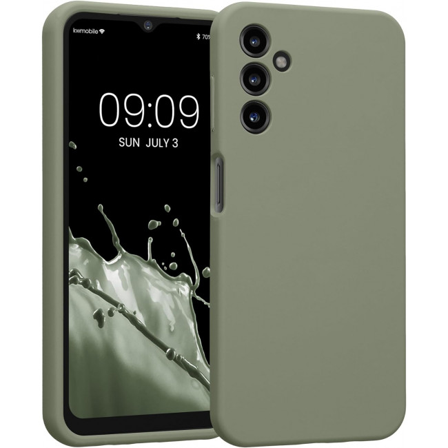 KW Samsung Galaxy A14 5G Θήκη Σιλικόνης Rubberized TPU - Grey Green