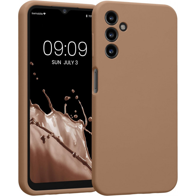 KW Samsung Galaxy A14 5G Θήκη Σιλικόνης Rubberized TPU - Cappuccino