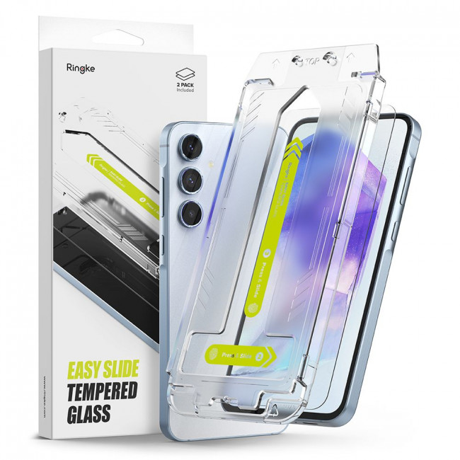 Ringke Samsung Galaxy A55 5G Easy Slide 2.5D 9H Case Friendly Αντιχαρακτικό Γυαλί Οθόνης - 2 Τεμάχια - Clear