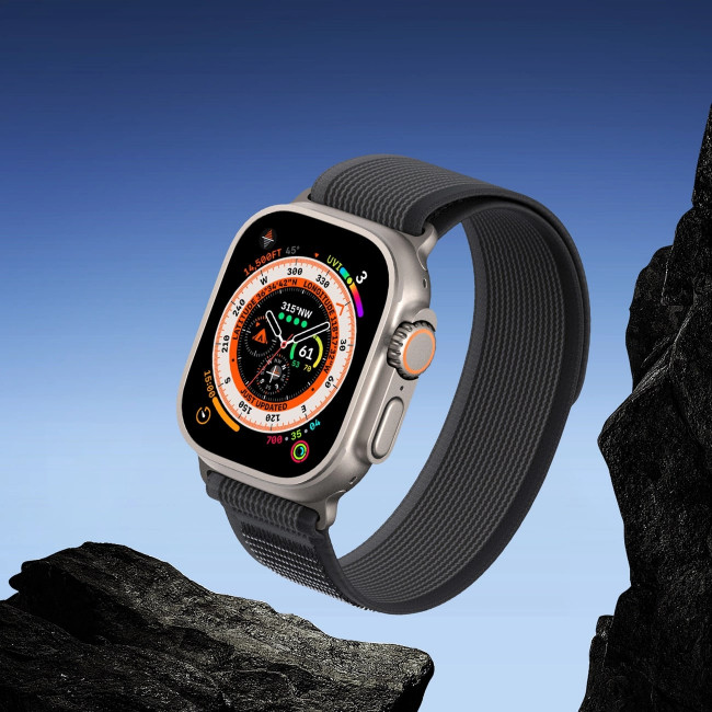 Dux Ducis Λουράκι Apple Watch 2 / 3 / 4 / 5 / 6 / 7 / 8 / 9 / SE - 38 / 40 / 41 mm YJ Version Sport Velcro Λουράκι από Νάυλον - Black / Grey