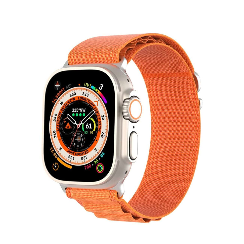 Dux Ducis Λουράκι Apple Watch 2 / 3 / 4 / 5 / 6 / 7 / 8 / 9 / SE / ULTRA 1 / ULTRA 2 - 42 / 44 / 45 / 49 mm GS Version Steel Buckle Sport Λουράκι από Νάυλον - Orange