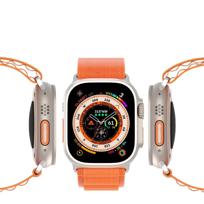 Dux Ducis Λουράκι Apple Watch 2 / 3 / 4 / 5 / 6 / 7 / 8 / 9 / SE / SE 2 / ULTRA / ULTRA 2 - 42 / 44 / 45 / 49 mm GS Version Steel Buckle Sport Λουράκι από Νάυλον - Orange