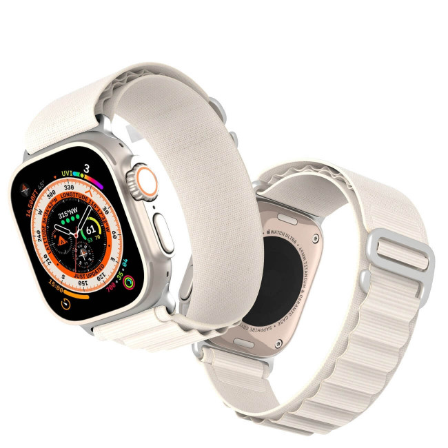 Dux Ducis Λουράκι Apple Watch 2 / 3 / 4 / 5 / 6 / 7 / 8 / 9 / SE / ULTRA 1 / ULTRA 2 - 42 / 44 / 45 / 49 mm GS Version Steel Buckle Sport Λουράκι από Νάυλον - Starlight