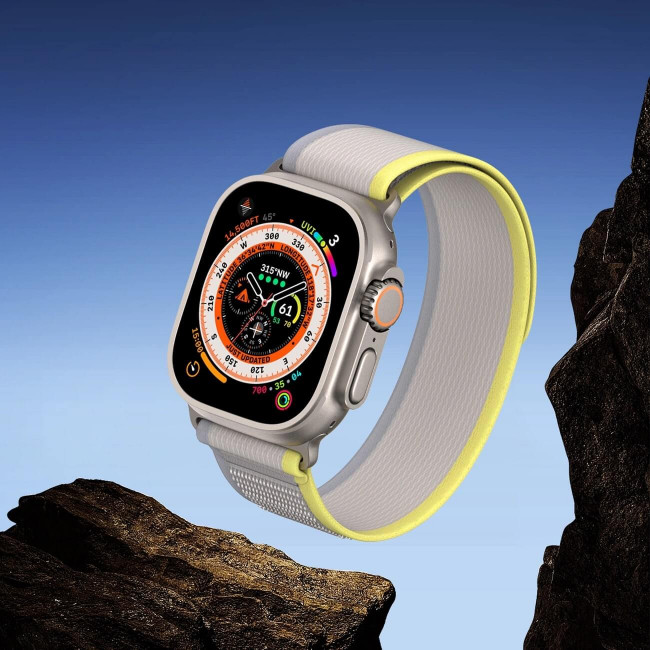 Dux Ducis Λουράκι Apple Watch 2 / 3 / 4 / 5 / 6 / 7 / 8 / 9 / SE - 38 / 40 / 41 mm YJ Version Sport Velcro Λουράκι από Νάυλον - Yellow / Beige