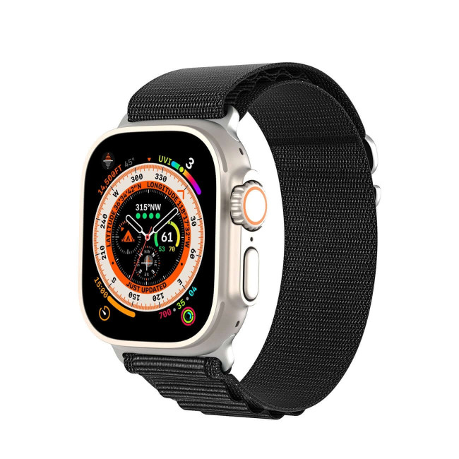 Dux Ducis Λουράκι Apple Watch 2 / 3 / 4 / 5 / 6 / 7 / 8 / 9 / SE - 38 / 40 / 41 mm GS Version Steel Buckle Sport Λουράκι από Νάυλον - Black