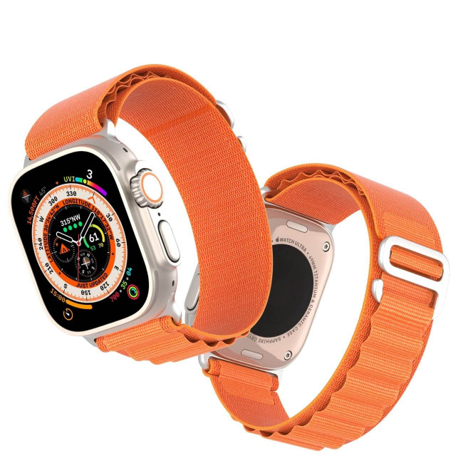 Dux Ducis Λουράκι Apple Watch 2 / 3 / 4 / 5 / 6 / 7 / 8 / 9 / SE / SE 2 - 38 / 40 / 41 mm GS Version Steel Buckle Sport Λουράκι από Νάυλον - Orange