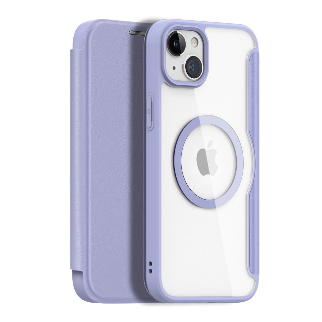 Dux Ducis iPhone 15 Skin X Pro Magnetic Flip Case Θήκη Βιβλίο με MagSafe - Purple