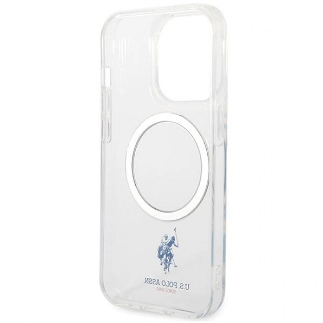 US Polo iPhone 15 Pro Max Transparent MagSafe Collection Σκληρή Θήκη με Πλαίσιο Σιλικόνης και MagSafe - Διάφανη 