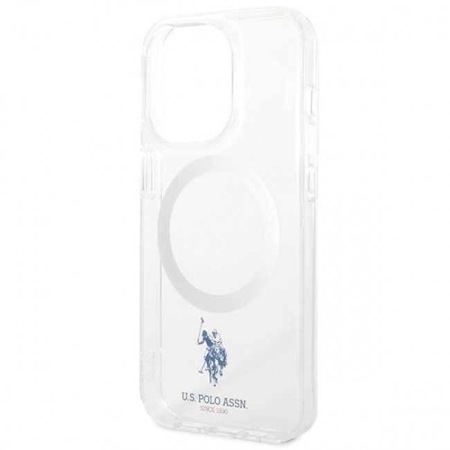 US Polo iPhone 15 Pro Max Transparent MagSafe Collection Σκληρή Θήκη με Πλαίσιο Σιλικόνης και MagSafe - Διάφανη 