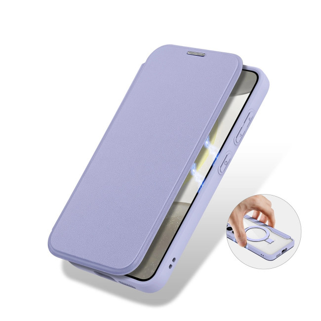 Dux Ducis Samsung Galaxy S24+ Skin X Pro Magnetic Ring Flip Case Θήκη Βιβλίο με MagSafe και Stand - Purple