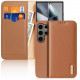 Dux Ducis Samsung Galaxy S24 Ultra Hivo Θήκη Πορτοφόλι Stand από Γνήσιο Δέρμα - Brown